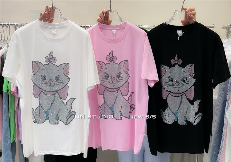 [NN] heavy industry hot drill cat loose short sleeve T-shirt ys1-8620# XYY