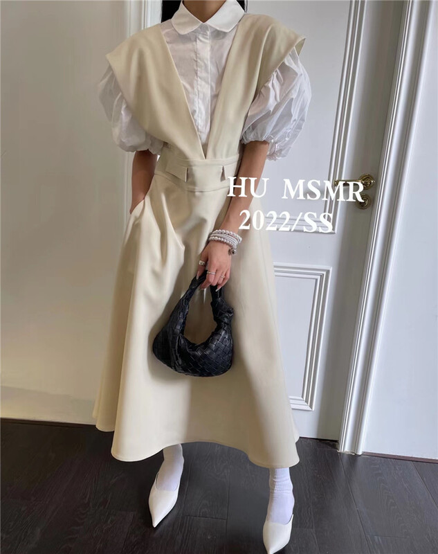 goods in stock! New in early summer! [Hu] Korean style V-neck vest dress 6655# zyh