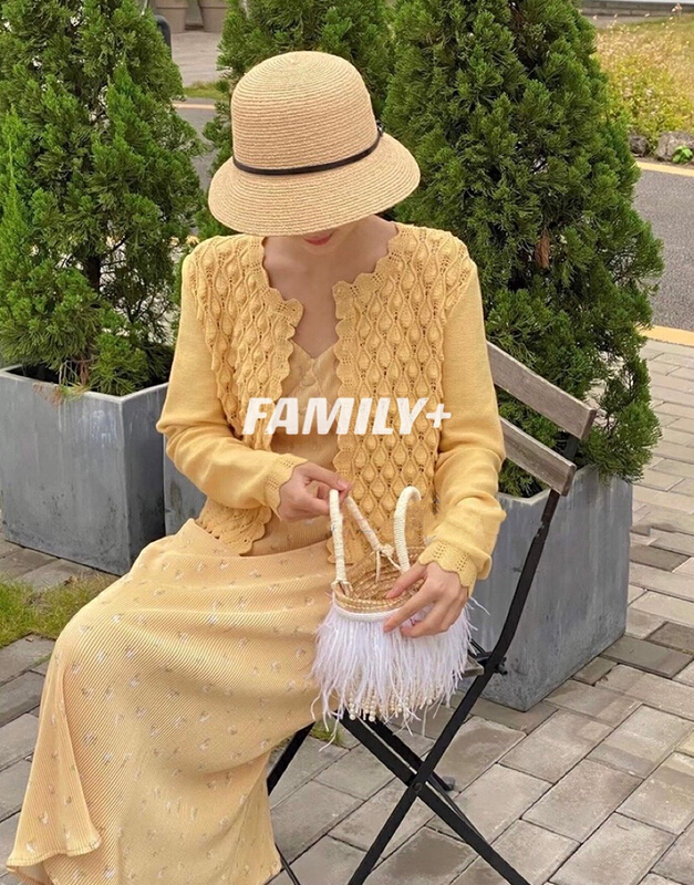 New year in early spring! [family +] Korean chic ice pineapple knitted cardigan 22305 single cardigan # ozq