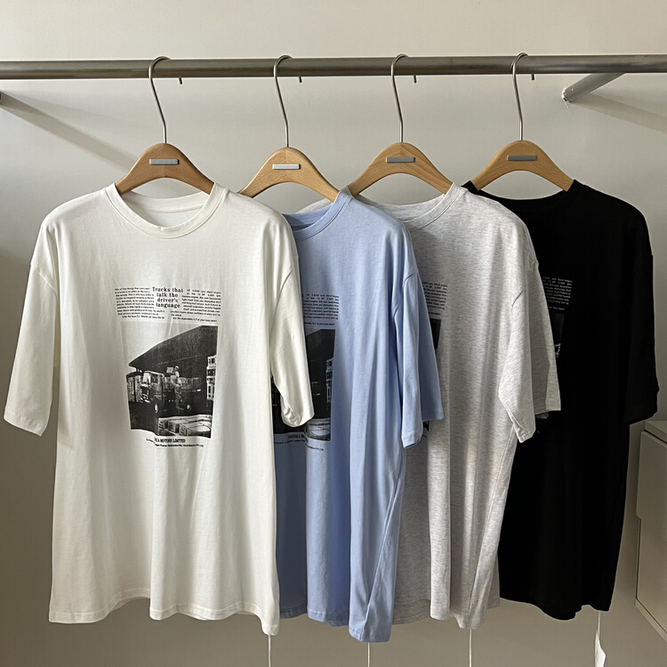 New year in early spring! [AF] Korean fashion printed short sleeve T-shirt 90126# L