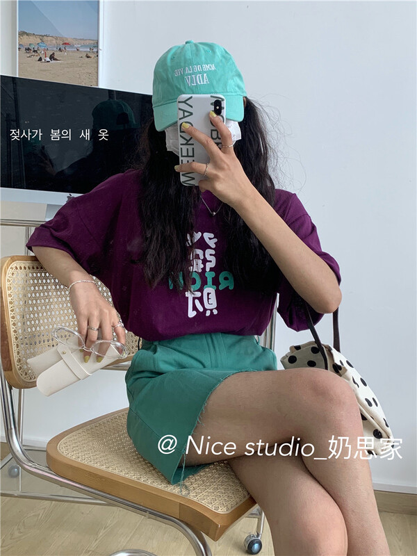 [naisijia] funny printing loose and versatile short sleeve T-shirt 0676# zjy
