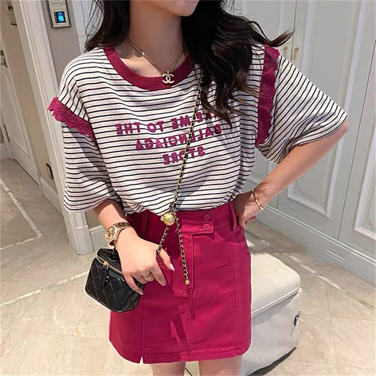 New in early summer! [Naikan Nik] Korean versatile letter short sleeve T-shirt 9528# lwy