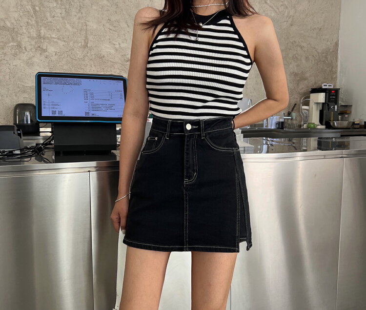 goods in stock! New in early summer! [hakie] Korean style slim elastic skirt 770658# ozq
