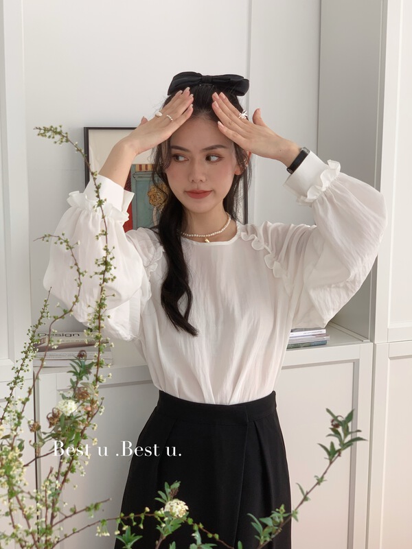 New year in early spring! [best u] round neck simple lady blouse 668922# LSW