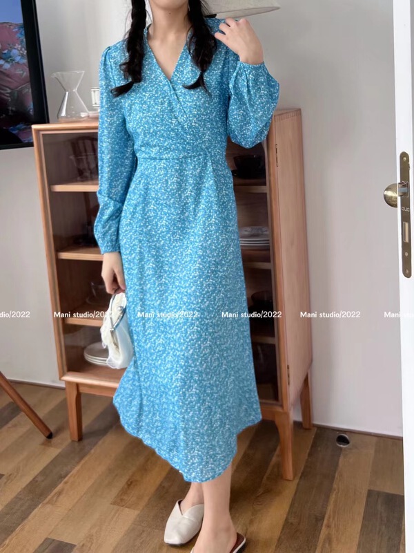 New year in early spring! [Mina] Korean style V-neck floral dress ys1-6808# HBx