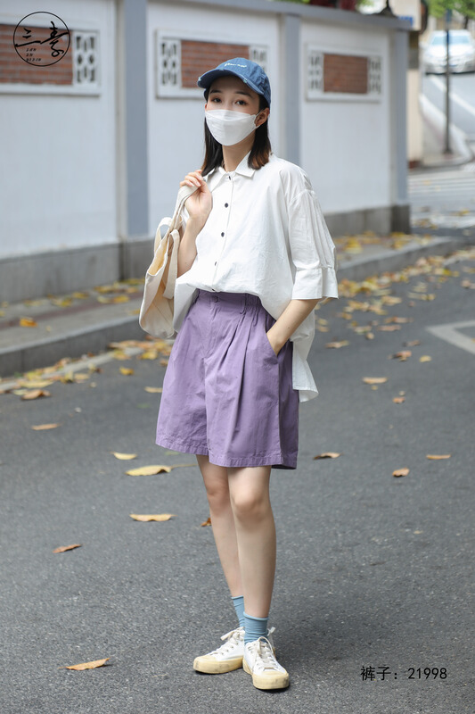 [original three element clothes] simple, loose and slim casual shorts 21998# XYJ