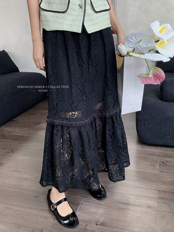 [neihe] small tassel hollow out lace skirt 22230# zxx