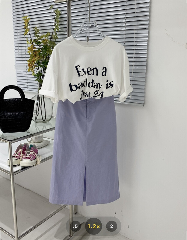 New in early summer! [C oni] Korean version solid color slit design long skirt (only selling skirt) c229-wq-054# lwy