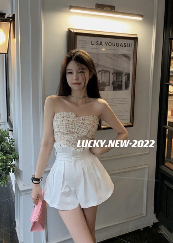 [lucky] small fragrance pleated bra vest / sling 8802-1# zxx