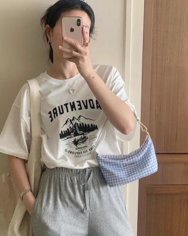 [malt] printed fashion versatile short sleeve T-shirt 3077# XYJ