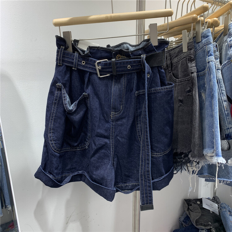 [momai] Korean versatile high waist denim shorts (with belt) 31001# ZZL