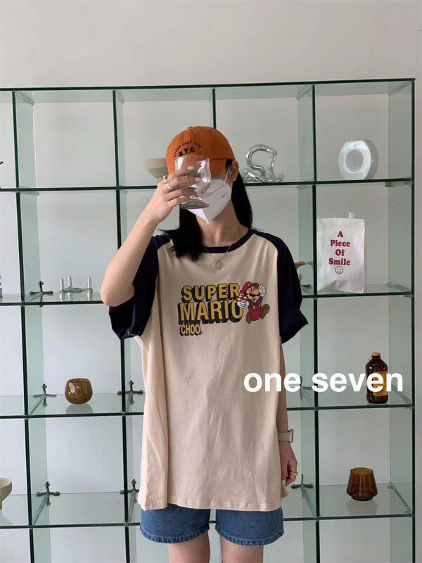 New in early summer! [one seven] cartoon printed round neck short sleeve T-shirt 5025# XYY