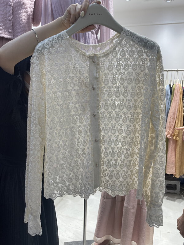 [Zoe Zoe] Korean lace embroidery blouse c162\l