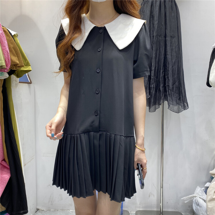 [bestie] Korean lady doll neck straight dress 1373# hjy