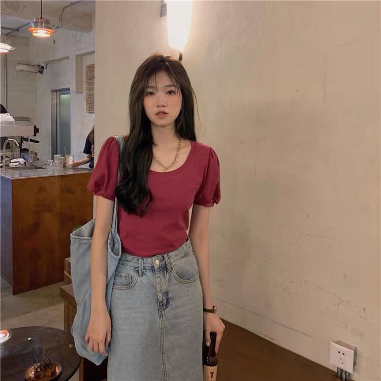 New in early summer! [going] simple and versatile solid short sleeve T-shirt 9371# lwy