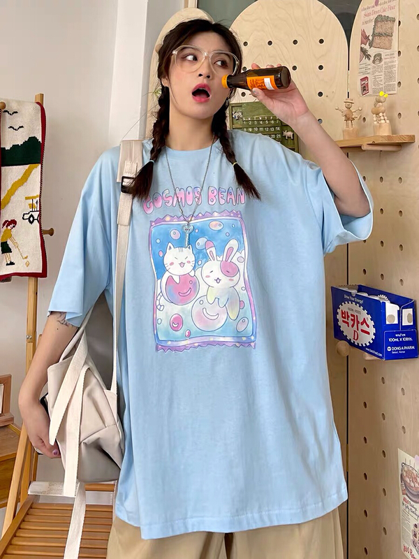 [lab eeda] sweet cool printed Korean Short Sleeve T-shirt 3025# ozq