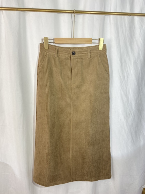 [Yi show shop] high waist corduroy slim skirt 1338\cl