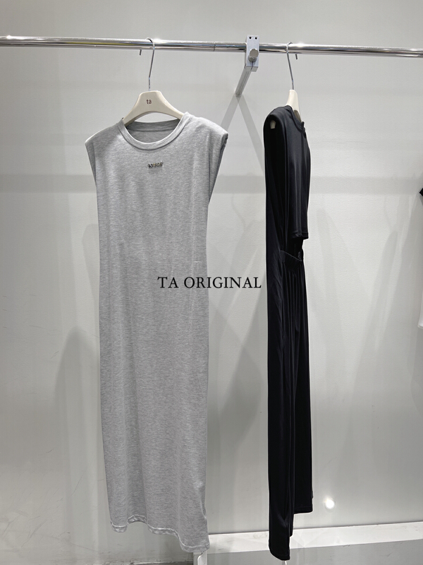 [TA] hollow out waistless simple metallic dress 5378# ll
