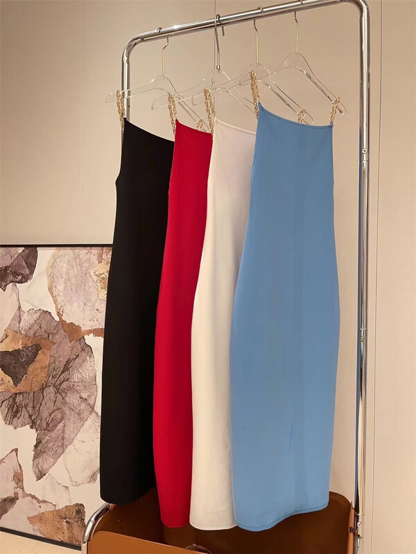 [Xiye] little woman looks thin, solid color suspender dress 5933# JJ