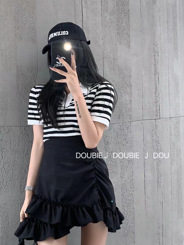 New in early summer! [double. J] Korean Ruffle short versatile skirt 1826# PCZ