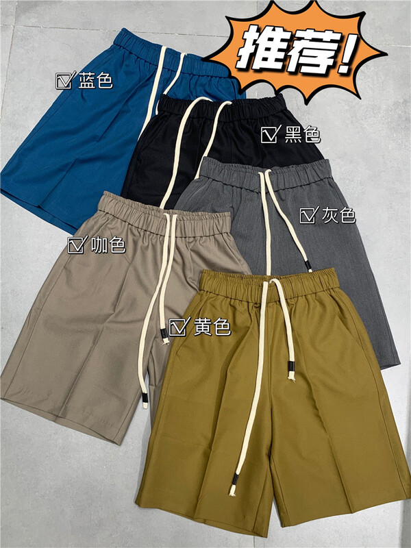 File mouth explosion! [t-platform] elastic waist, wide legs, versatile net color casual shorts t2557# zxx