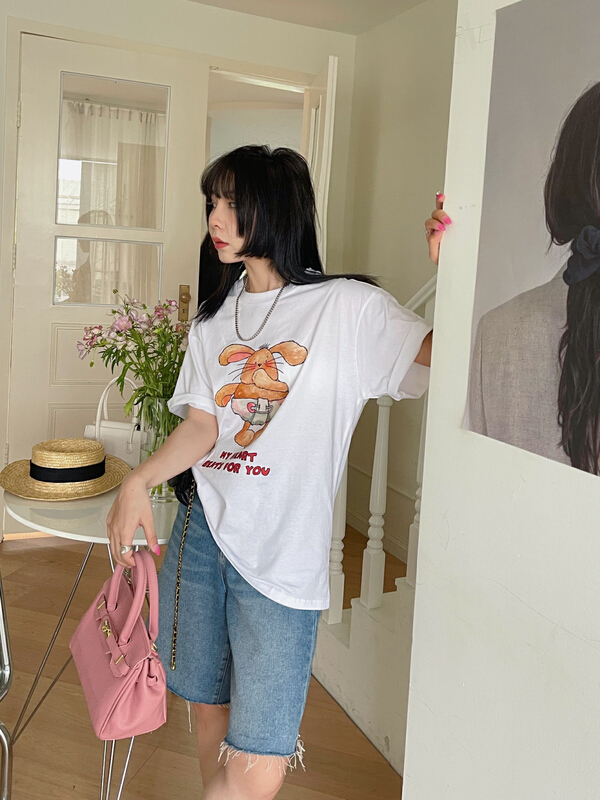 New in early summer! [hm.makai] casual loose and versatile short sleeve T-shirt 3015# ozq