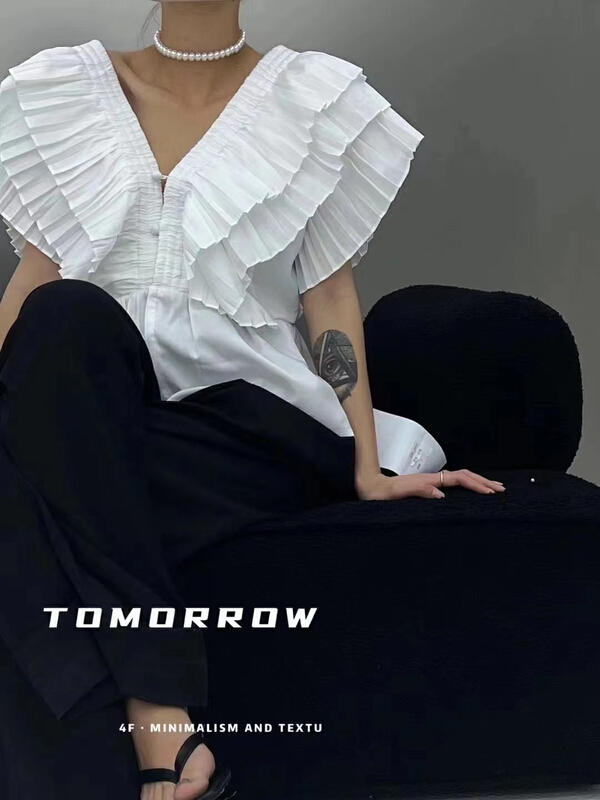 goods in stock! New in early summer! [K2 design] simple solid color versatile blouse s67# WTT