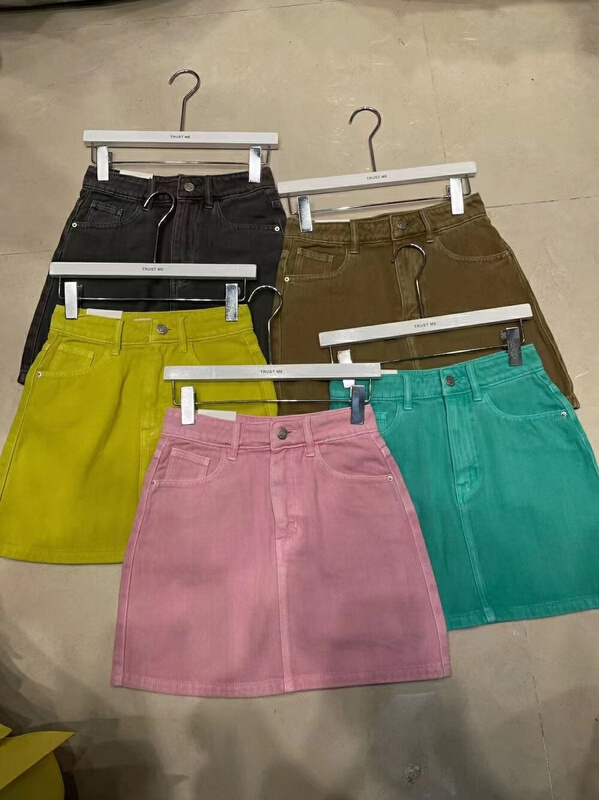goods in stock! New in early summer! [IU room] Korean solid color skinny denim skirt 6037# XYY