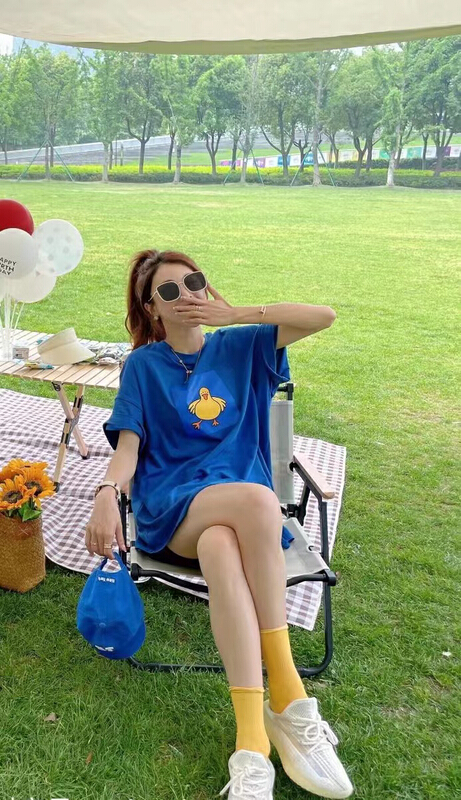 [GL] duck print loose short sleeve T-shirt 6235# XYY