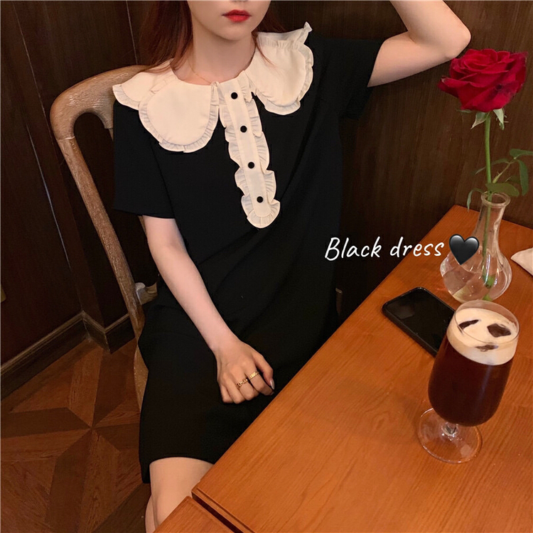 [timely rain] baby collar stitched girl's mind age reduction loose and thin dress (only skirts) 42859# WPL