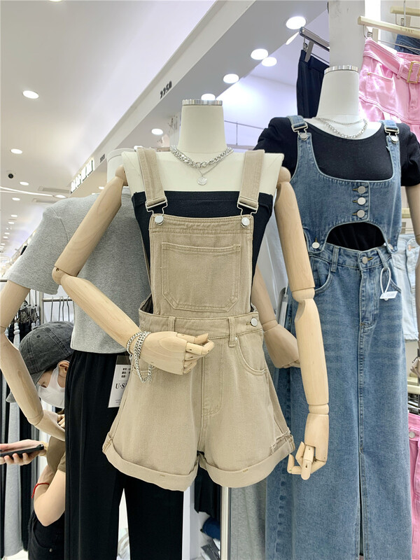 [u.she] Korean casual denim suspenders 6226# cqw