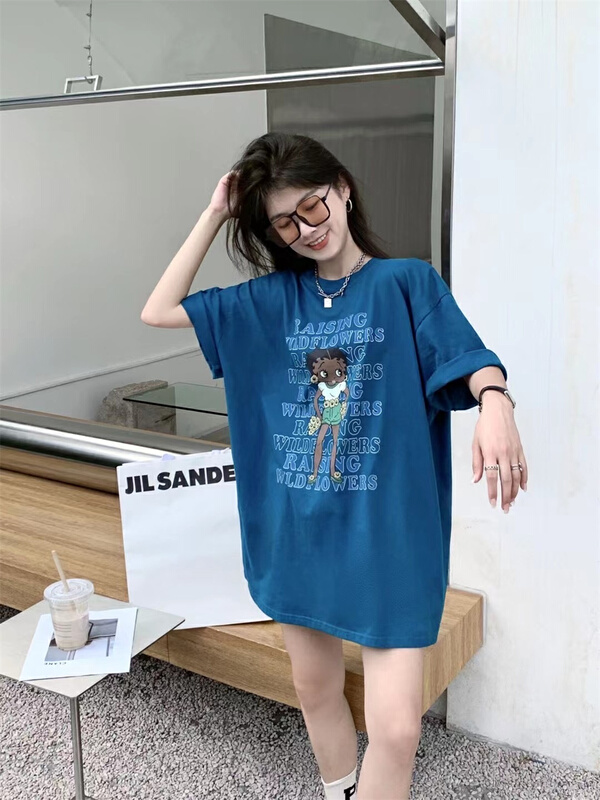 [eleven] cartoon letter printed short sleeve T-shirt (T-shirt only) 9081# lwy