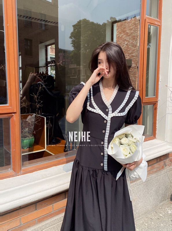 [neihe] high quality lace medium length dress 22162# zxx