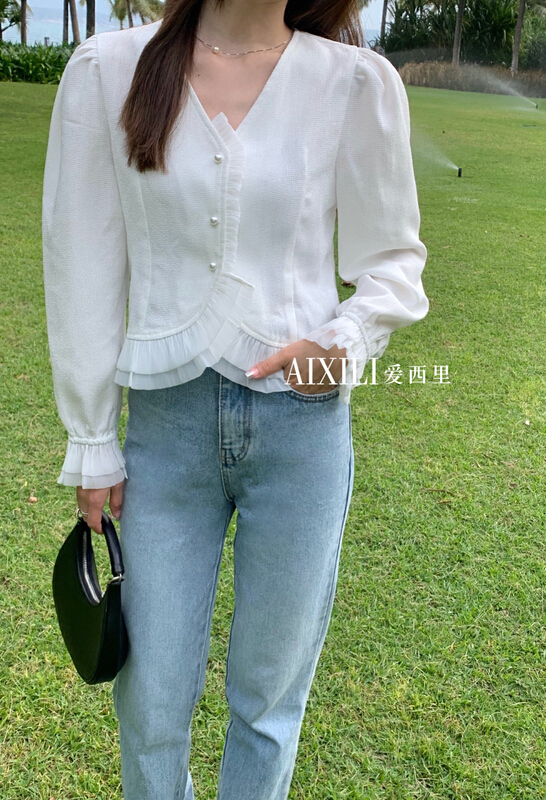 New year in early spring! [aixili aisili] elegant temperament bubble sleeve blouse 6123# ozq