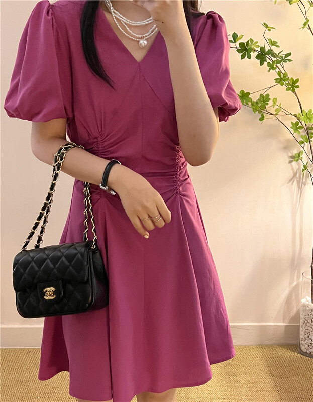 Live 54! [Susan] drawstring simple slim dress ys1-18270# LSW