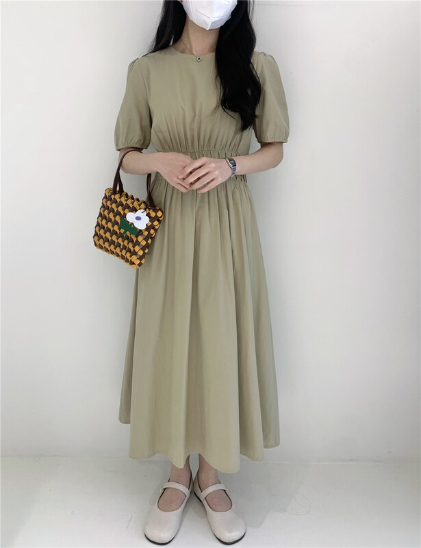 [I snow] French lady temperament bubble sleeve waist closing dress ys1-312015# WPL