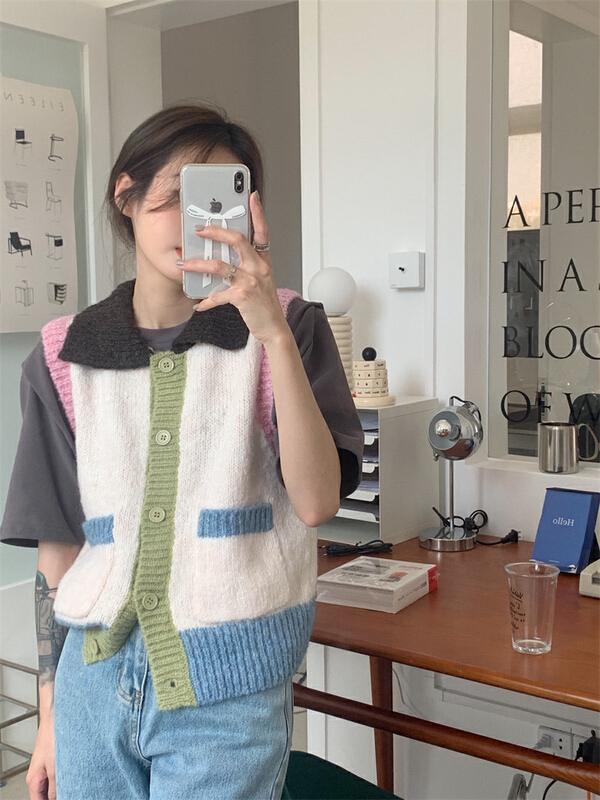 New year in early spring! [timely rain] casual Korean style design, vintage vest 64229# WPL