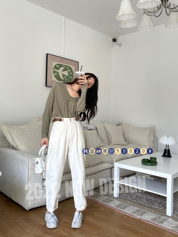 Original price 74.74! New year in early spring! [Korean original] elastic jeans with elastic waist adjustment 50020# L