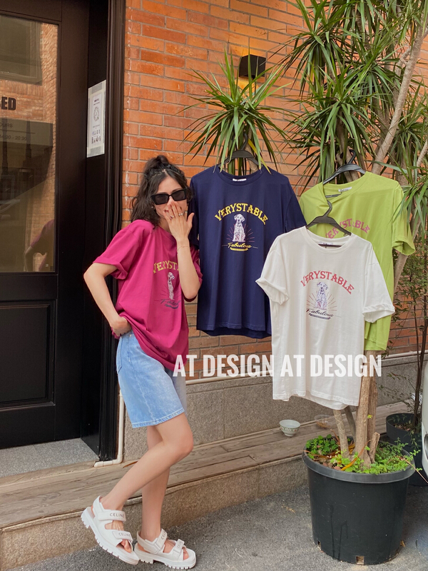 New in early summer! [at] casual loose letter short sleeve T-shirt 56981# LSL
