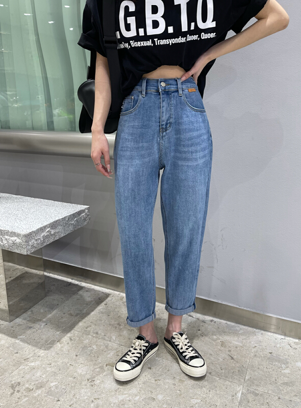 Original price 73.32! New year in early spring! [en Xi'er] elastic waist versatile skinny jeans kb6551# L