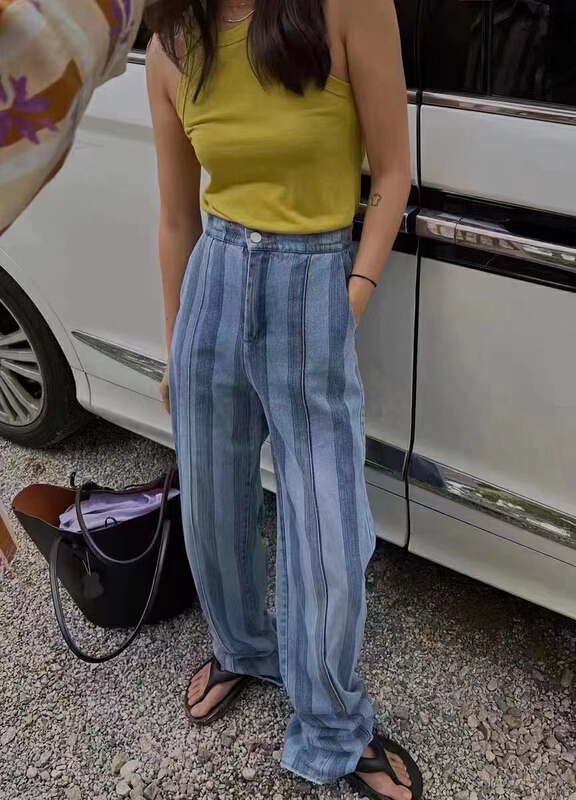 [MI] new fashion Korean striped jeans 9203# PCZ