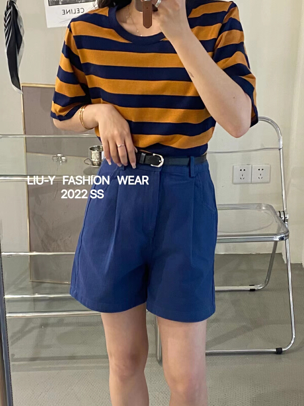 goods in stock! New in early summer! [Liu. Y] Korean casual classic stripe short sleeve T-shirt uu-5150# XYY