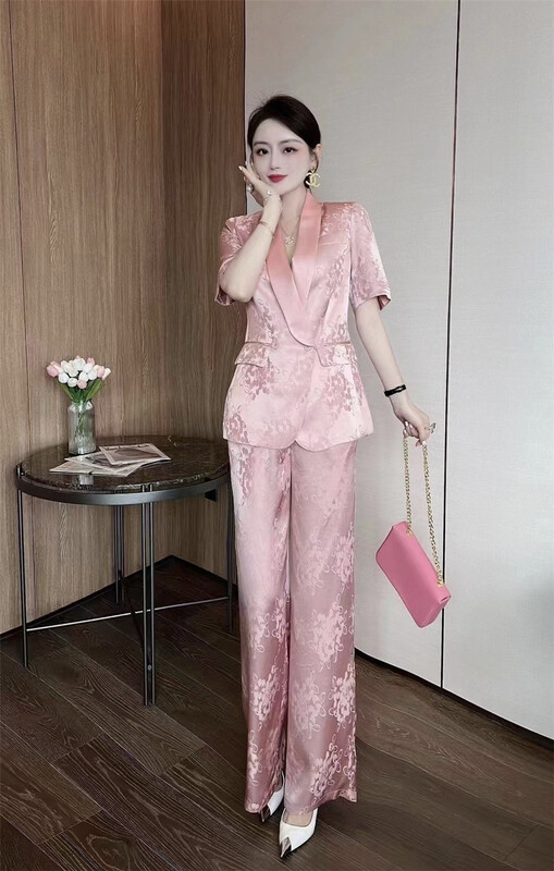 [Torreya grandis] temperament versatile double breasted suit + versatile basic comfortable trousers suit 6121# JJ