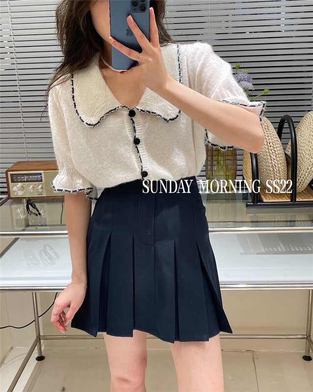 goods in stock! [Sunday morning] Korean solid pleated skirt 8899# ZSY
