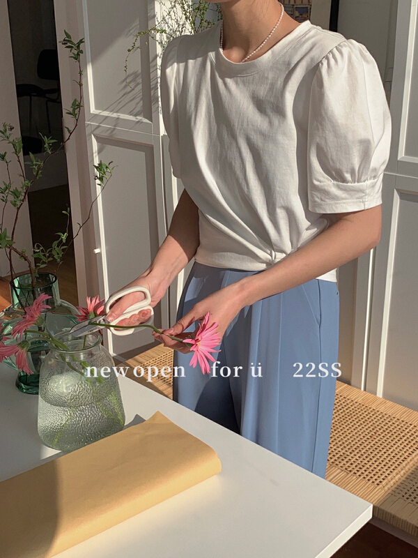 New year in early spring! [new open] new fashion item solid color Korean Short Sleeve T-shirt hy22111# zxl