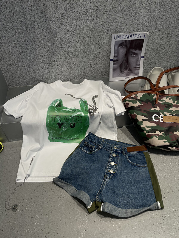 New in early summer! [bobo1972] breasted color matching fashion denim shorts cl226099# ozq