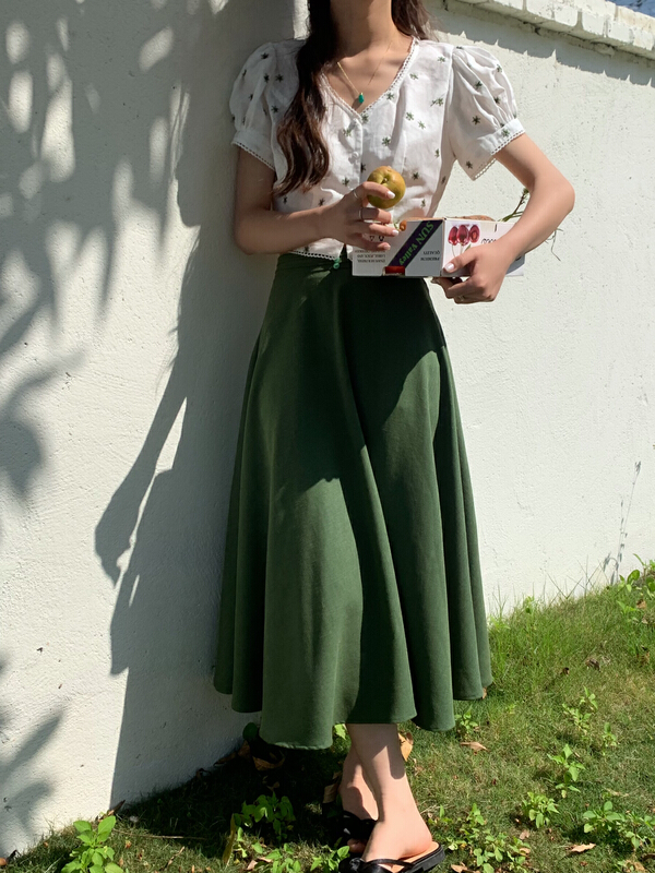 [vis type] ladies' pleated minimalist skirt ys1-9226# hjy