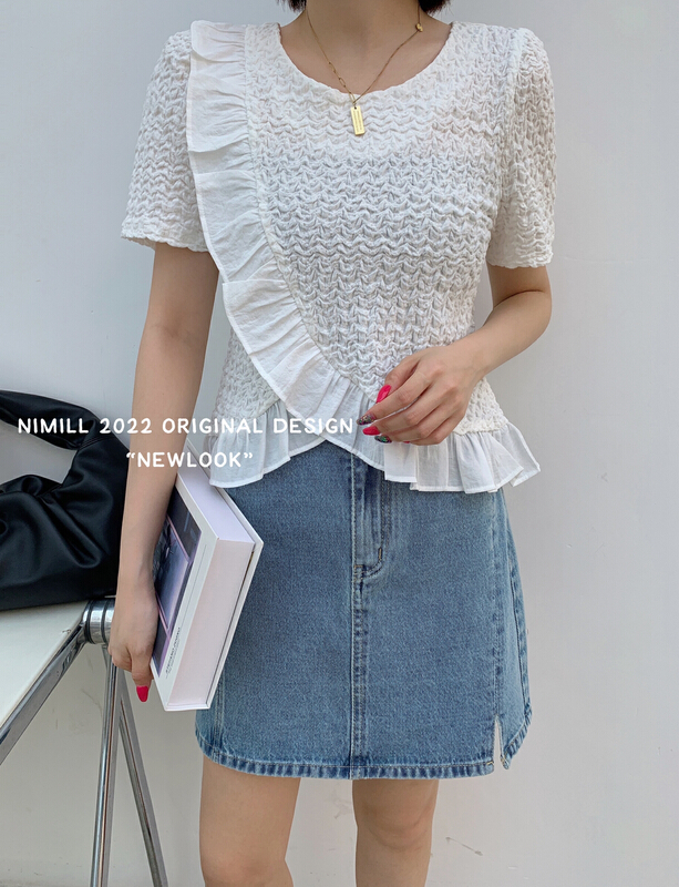 goods in stock! New in early summer! [naimi'er] stitched Korean minority shirt (excluding necklace) 2002# LSW