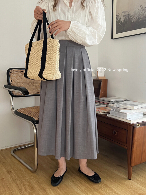 goods in stock! New year in early spring! [love] Korean fashion high waist thin pleated skirt (only selling skirt) s0638# HBx