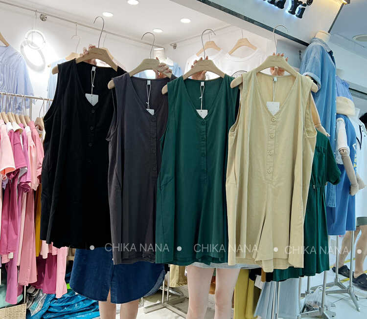 [Chika. Nana] age reducing cute loose large sleeveless Jumpsuit 9291# cqw